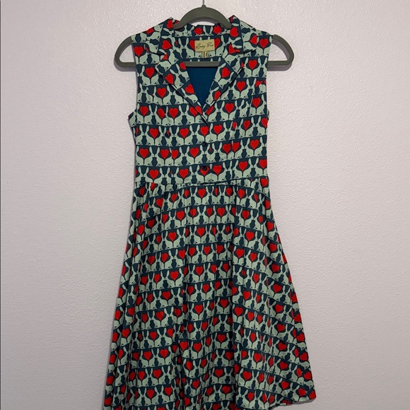 Lindy Bop Dress Rabbit Heart Print - Picture 2 of 5